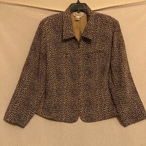 August Max Woman Animal Print Silk Jacket Size 16W